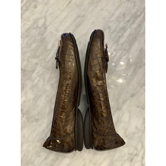 Sabrinas Brown Croc Embossed Ballet Flats Bow Detail‎ Comfort Shoes EU 40 Spain - Picture 6 of 10